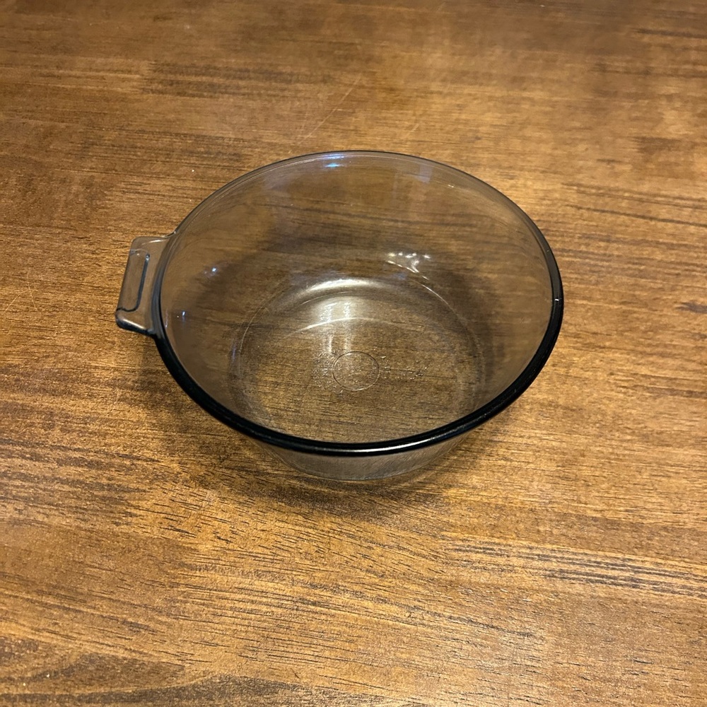 Pyrex Vintage Blue Flameware 835-B Clear Glass Saucepan Bowl